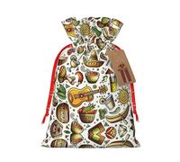 Divertidos sombreros de dibujos animados para guitarra, bolsas de regalo de arpillera con cordón, bolsas de regalo de tela perfectas para Navidad