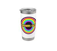 Divertidos sonidos LGBTQI gay, bi, orgullo, bandera arcoíris para mujeres y hombres Vaso térmico de acero inoxidable de doble pared