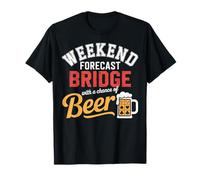 Divertidos Trajes de Cartas Bridge Weekend Forecast Beer Lover Camiseta