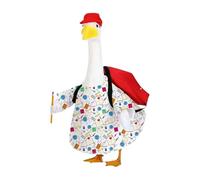 Divertidos trajes de ganso para el porche de regreso a clases, estatua de ganso, decoración de disfraz con bolsa escolar y lápiz para interiores y exteriores, patio, césped, decoración artística