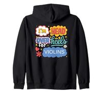 Divertidos violines estéticos Retro Pop Art para violinistas Sudadera con Capucha