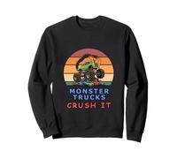 Divertidos y geniales Camiones Monstruos Retro Crush It Sudadera