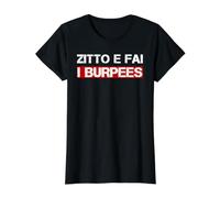 Divertiente Entrenamiento Uomo Palestra zitto e FAI i Burpees Camiseta gráfica económica, Mujer, Negro, L