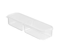 Divided Fridge Storage Box 1 pieza, Stackable Organizer with Lid for Yogurt and Fruit, Fresh-Keeping Scallion and Ginger Contener, Compact Kitchen Pantry Organizer for Small Spaces, RV & Dorm Friend