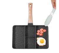 Divided Grill Pan - Nonstick Section Skillet, Heat Resistant Handle, Multi-Zone Cooking Plate | for Eggs, Bacon, Pancakes, Sausage, Breakfast Cooking, Omelet Making, Meal Preparation, Kitchen Frying,