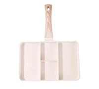 Divided Grill Pan - Sección de skillet Mini Pancake Cooker | Plancha de desayuno con mango resistente al calor, freír compacta, estación portátil de comida matutina para huevos, tocino