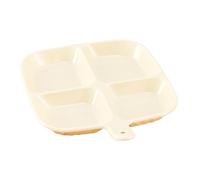 Divided Plates - Plates With Dividers | Four-Grid Food Plates With Dividers, Square Fruit Dish Household Dishwasher-Safe Tableware Compartmentalized For Home Travel Family Gatherings