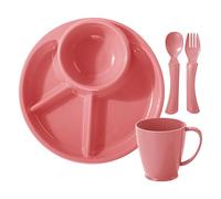 Divided Plates, Portion Bowls, Microwave Safe and Dishwasher Safe Dining Trays for Kids, Mealtime Solution Restaurant, Canteen, Kindergarten, Motor Home, Apartment, Green, Pink