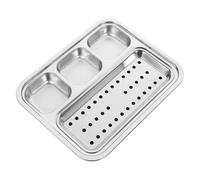 Divided Seasoning Plate - 7.87inch Serving Tray | Divided Sauce Plate | Bbq Seasoning Tray | Snack Dish - Four Section Sauce Holder for Soy Ketchup Vinegar Sushi Appetizers Ideal for Bbq Dining Partie