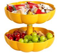 Divided Serving Bandeja, 2 niveles calabaza Snack Bowl, Halloween Party Dish