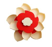 Divided Serving Tray - Petal Shape Rotating Food Platter | Multi Section Snack Organizer with Build & Elegant Design for Kitchen Picnic Party Buffet Brunch Dinner Lunch Bar Home Outdoor Campin