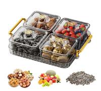 Divided Serving Tray |Portable Clear | Food Storage Lunch Organizer