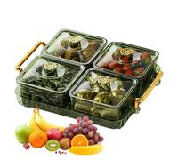Divided Serving Tray |Portable Clear | Food Storage Lunch Organizer
