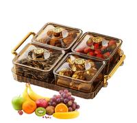 Divided Serving Tray |Portable Clear | Food Storage Lunch Organizer