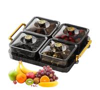 Divided Serving Tray |Portable Clear | Food Storage Lunch Organizer