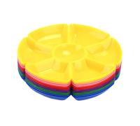 Divided Serving Tray - Snacks Tray, Platters for Party Food, 12 Pieces 7-Compartment Platter Set, Divided Serving Container with Petal-Shaped Design for Snacks Desserts Fruits Biscuits Candies Cupcake