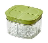 Divided Snack Container, Lidded Storage Tray, Refrigerator Organizer Box, Multi Compartment Food Holder, Garlic Nuts Onions Ginger Vegetable Meal Prep Kitchen Storage Use 5.31x4.45x3.43 Inches