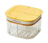 Divided Snack Container, Lidded Storage Tray, Refrigerator Organizer Box, Multi Compartment Food Holder, Garlic Nuts Onions Ginger Vegetable Meal Prep Kitchen Storage Use 5.31x4.45x3.43 Inches