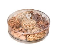 Divided Snack Platter - Bandeja giratoria de 7 compartimentos, bandeja de almacenamiento de alimentos para servir, herramienta de almacenamiento de cocina, contenedor de caramelos con secciones
