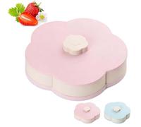 Divided Spin and Snack Serving Tray, Upgraded Spin and Snack Serving Tray, Single/Double Layer Include A Phone Stand, Creative Storage for Home Kitchen Travel Picnic (Pink,Single-Layer)