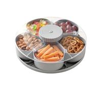 Divided Spins and Snack Serving Tray, Multi-Compartment Food Organizer Design with Rotating Cover | Organizer Veggie Fruit Tray For Kitchen,Travel and Picnic
