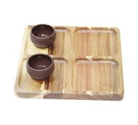 dividido - Vajilla de madera para, cuenco de comida dividido, bandeja de servir que ofrece diferentes secciones para la mesa, para camping, casa de vacaciones, restaurante, aperitivos