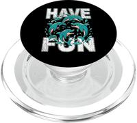 Diviértete, Lindos Delfines Divertidos Teniendo un Buen Tiempo juguetón PopSockets PopGrip para MagSafe