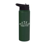 Diviértete Stick Man Life Is Short Stickman Gráfico Stainless Steel Insulated Water Bottle