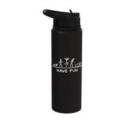 Diviértete Stick Man Life Is Short Stickman Gráfico Stainless Steel Insulated Water Bottle