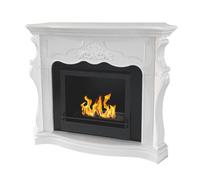 Divina Fire Chimenea de bioetanol biochimenea de tierra París de madera blanca L123xP39xH100