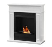 Divina Fire Chimenea de suelo de madera JEFFERSON Blanco