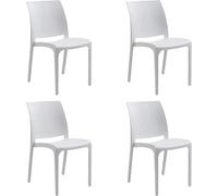 DIVINA HOME Juego de 4 piezas de Silla de Resina Apilable Made in Italy Diseño d