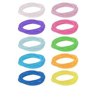 DIVINA VITAE 100 Piezas Pulsera de Gelatina de Silicona Pulsera de Gomitas con Brillo Colorido de Años 80 Pulsera de Silicona para Fiesta de Discoteca Navideña Halloween Adultos y Niños (10 Colores)