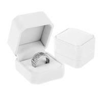 DIVINA VITAE 2 Piezas Blanco Caja de Anillo de Terciopelo para Ceremonia de Boda Caja de Anillo de Propuesta 1 Ranura Anillo Caja de Regalo Caja de Soporte de Anillo de Joyería para Hombres Mujeres