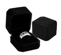 DIVINA VITAE 2 Piezas Negro Caja de Anillo de Terciopelo para Ceremonia de Boda Caja de Anillo de Propuesta 1 Ranura Anillo Caja de Regalo Caja de Soporte de Anillo de Joyería para Hombres Mujeres