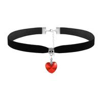 DIVINA VITAE Collar de Corazón Rojo Gótico Vintage Ajustable para Mujer San Valentín Halloween Cosplay Fiesta Joyería