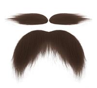 DIVINA VITAE Set Cejas para Barba Falsa Bigote para Pegar Bigotes Postizos Cejas Pegamento Barbas Autoadhesivo para Adultos Disfraz Cosplay Accesorios para Fiesta Halloween（Marrón）