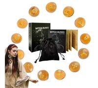 Divination Rune Set, Spiritual Stone Set, Altar Tools, Pagan Stones, Meditation Crystal Kit, Oracle Stone Bag for Women Men Altar Decoration Practice Spiritual Use Kit