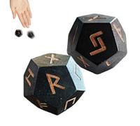 Divination Runes Set - 2PCS Elder Carved Rune Dice for Fortune Telling, Meditation & Home Decor - Small Collectible Pagan Runes for , Spiritual Readings & Travel