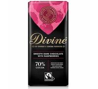 Divine 100g De Chocolate Negro Con Frambuesa (Paquete de 2)