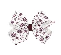 Divine Creations 'Girls' Collegiate Temed Game Day Logotipo de cabello impreso BOY BY WEE ONE en un clip de Weestay Grosgrain Classic Grosgrain Mediu