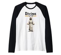 Divine Drip Divertido Jesús Meme Retro Estética Camiseta Manga Raglan