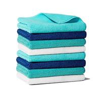 DIVINE GENIUS Blue Dolphin - Pack 16 bayetas de Microfibra reciclada Super absorbentes Lavables y Resistentes para Cocina Secado rápido sostenibles Trapos 38x36 cm