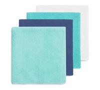 DIVINE GENIUS Blue Dolphin - Pack 4 bayetas de Microfibra reciclada Super absorbentes y Resistentes para Cocina Secado rápido Lavables sostenibles Trapos 38x36 cm