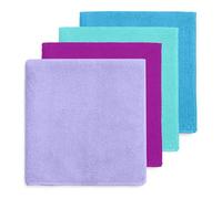DIVINE GENIUS Happy Rainbow - Pack 4 bayetas de Microfibra reciclada Super absorbentes Lavables y Resistentes para Cocina Secado rápido Trapos de Limpieza