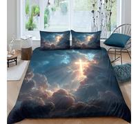 Divine Light Style Funda Edredon Juego de Ropa de Cama de 3 Piezas Impresión 3D Cierre de Divine Light Estilo Funda de Edredón Funda de Almohada a Juego Transpirable for Ancianos Double（200x200cm）