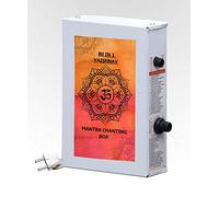 Divine Mantra Box Caja de canto Vaishnav Mantra 80 en 1 para Puja y Meditación-Metal-Acero Gris