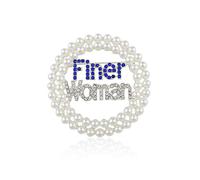 Divine Nine Depot Zeta Phi Beta Broche de Perlas de imitación para Mujer