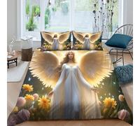 Divine Spiritual Art Funda Edredon Juego de Ropa de Cama de 3 Piezas Impresión 3D Cierre de Divine Spiritual Arte Funda de Edredón Funda de Almohada a Juego Suave for Adolescentes （140x200cm）