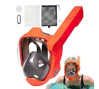 Diving Snorkel for Adults, Panoramic View Anti-Fog Impermeable, Completely Dry System Wear-Resistant Tempered Glass, Professional Swimming Equipment with Comfortable Seal, Black/Blu